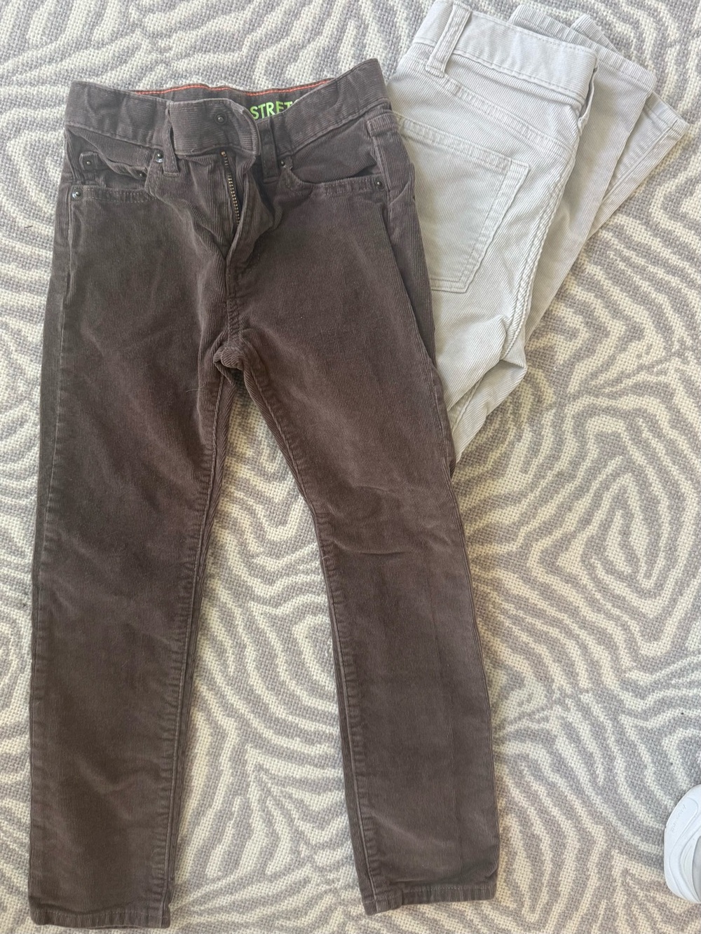 Crewcuts Brown Corduroy Pants + Light Gray Pair
